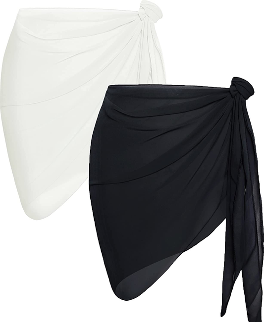 CHICGAL 2 Pieces Women Beach Sarong Bathing Suit Wrap Skirt Sheer Bikini Swimsuit Cover Ups for Swimwear Apparel & Accessories > Clothing > Swimwear Kylie Max   