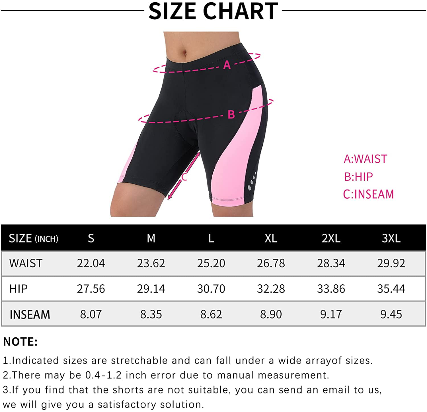 Beroy Bike Shorts Women 3D Gel Padded with Pocket Indoor- Outdoor Cycling Spining - Shorts Apparel & Accessories > Clothing > Shorts Kylie Max   