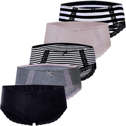 VOOKIIMO Soft Cotton Hipster Panties Womens Underwear Apparel & Accessories > Clothing > Underwear & Socks > Underwear VOOKIIMO Assorted of Rose Red XX-Large 