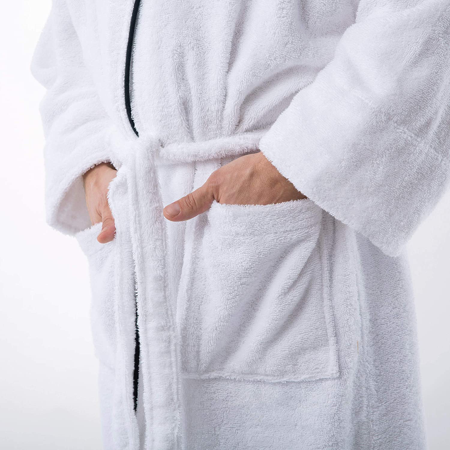 SUPERIOR Monogrammed Egyptian Cotton Bath Robe White Adult Unisex Bathrobe, Small/Medium, S Apparel & Accessories > Clothing > Sleepwear & Loungewear > Robes SUPERIOR   