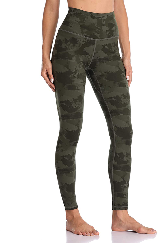 Colorfulkoala Women's High Waisted Pattern Leggings Full-length Yoga Pants Apparel & Accessories > Clothing > Activewear Colorfulkoala Army Green Splinter Camo X-Small 