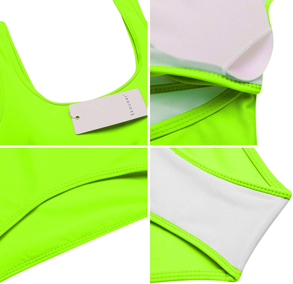 Ekouaer Women Tribal Bathing Suits for Women Padded Hollow Out Keyhole Print One Piece Swimsuit Swimwear Apparel & Accessories > Clothing > Swimwear Kylie Max   