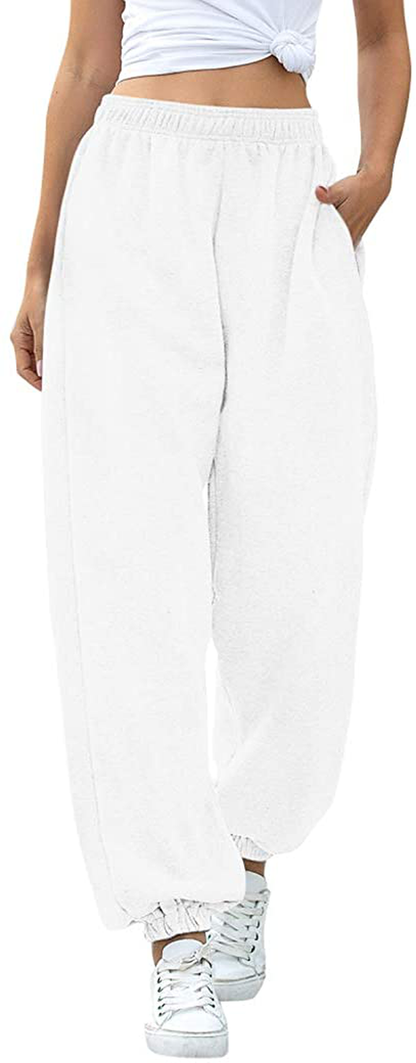Hesayep Women'S High Waisted Sweatpants Workout Active Joggers Pants Baggy Lounge Bottoms Apparel & Accessories > Clothing > Activewear Kylie Max   