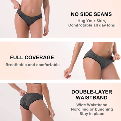 R RUXIA Women'S Hipster Panties Seamless Low-Rise Cheekini Panty Soft Stretch Bikini Underwear (Multi Colors,Pack of 5) …  R RUXIA   
