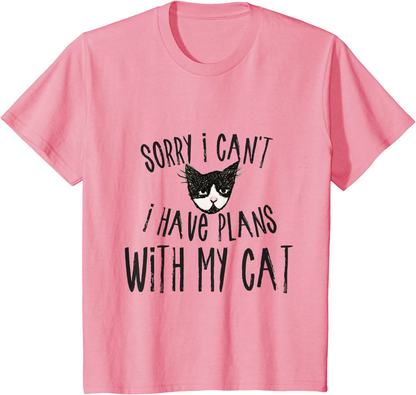 Sorry I can't I have plans with my Cat T-Shirt Arts & Entertainment > Party & Celebration > Gift Giving Caterpillar Pink Youth Kids 4