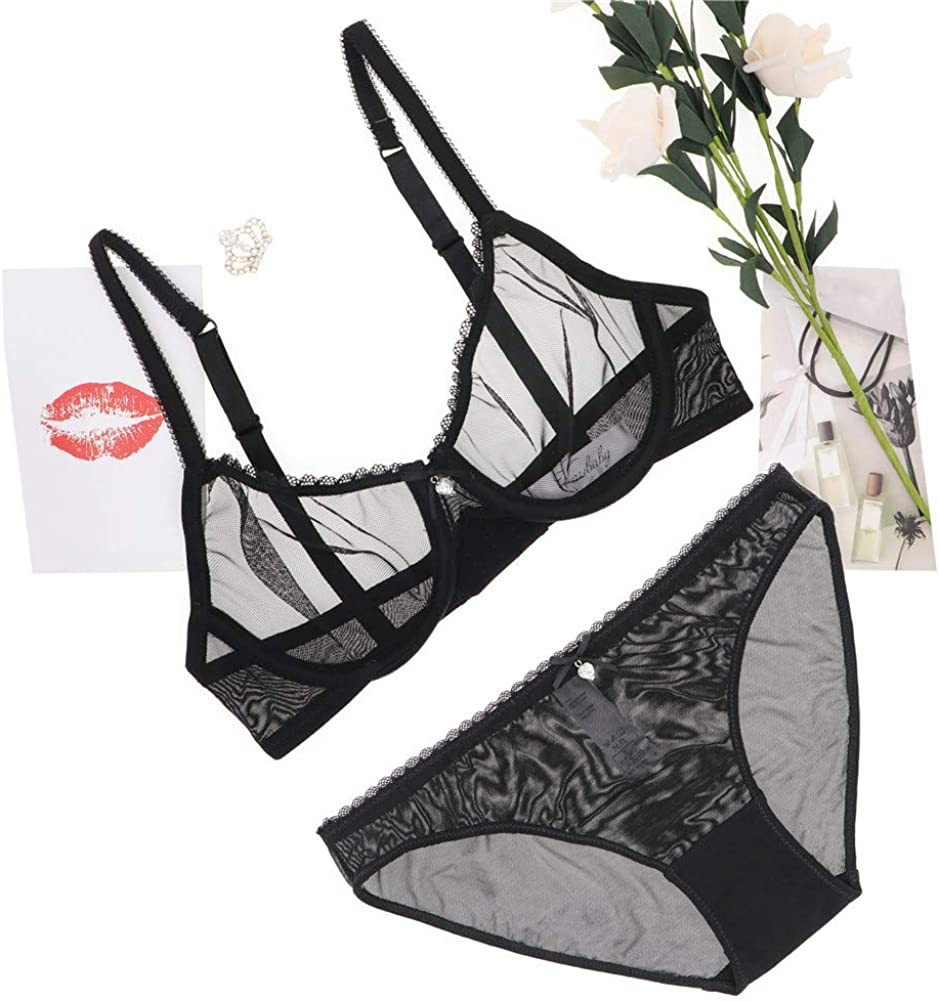 Varsbaby Women See-Through Lace Push up Transparent Everyday Bra Apparel & Accessories > Clothing > Underwear & Socks > Lingerie Varsbaby   