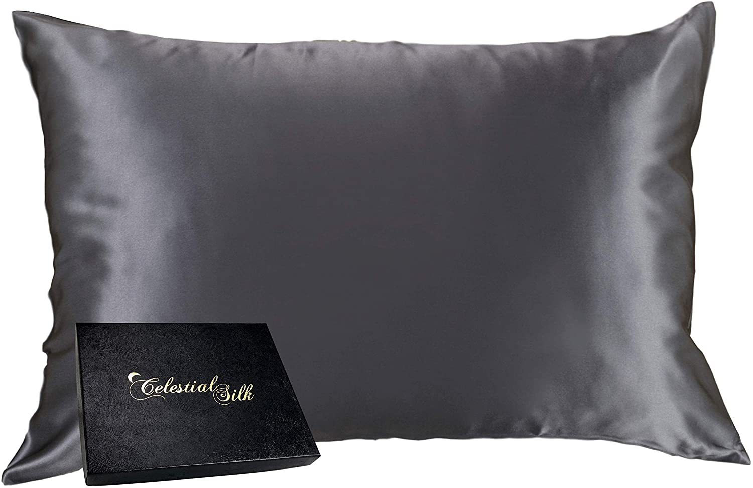 Celestial Silk 100% Pure Mulberry Silk Pillowcase Premium 25 Momme for Hair and Skin, Hypoallergenic Charmeuse Silk Weave on Both Sides - Hidden Zipper Closure (King, Vintage Pink) Arts & Entertainment > Party & Celebration > Gift Giving Celestial Silk Charcoal Gray Queen 