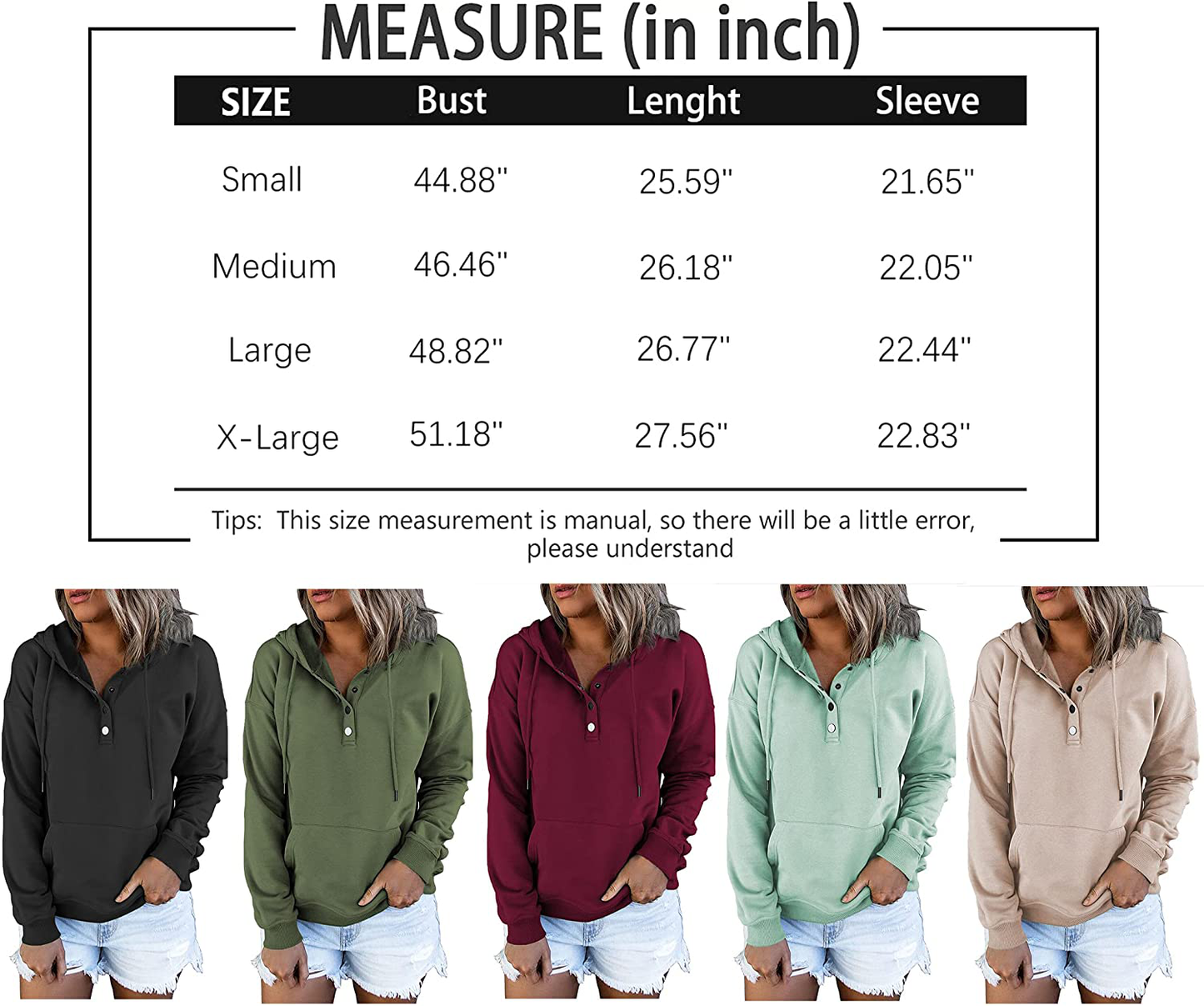 Ezymall Womens Casual Hoodies Pullover Tops Drawstring Long Sleeve Sweatshirts Fall Clothes with Pocket Apparel & Accessories > Clothing > Activewear Kylie Max   