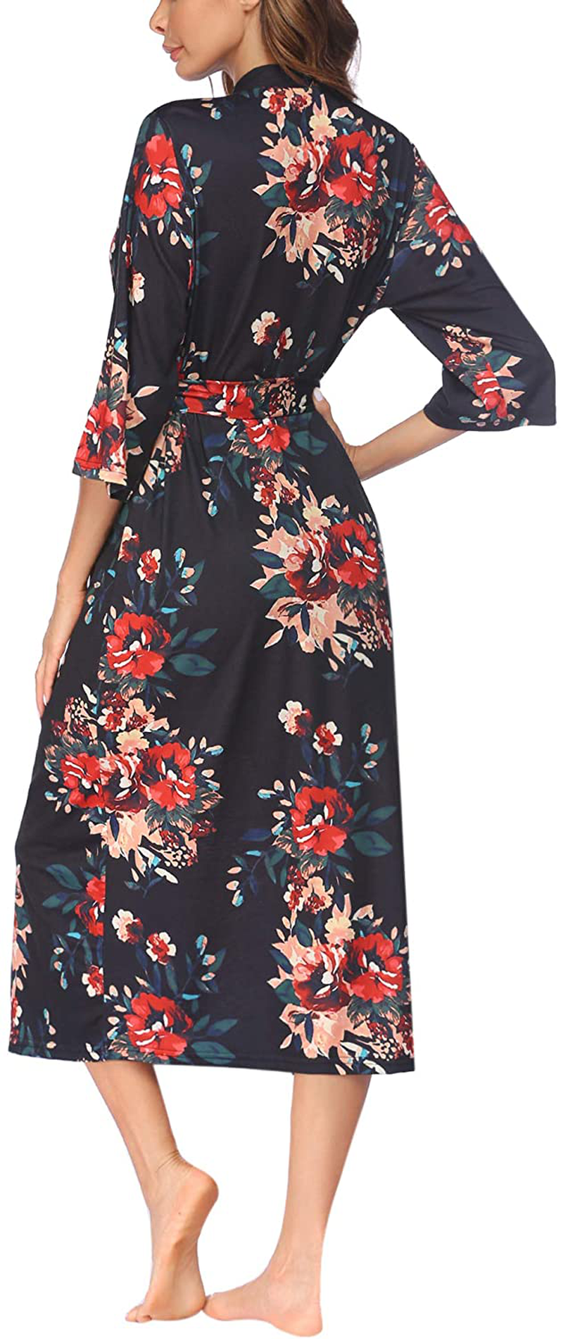 Ekouaer Womens Robes, Lightweight Cotton Robe Soft Sleepwear Ladies Loungewear Dressing Gown Long Bathrobe Apparel & Accessories > Clothing > Sleepwear & Loungewear > Robes Ekouaer   