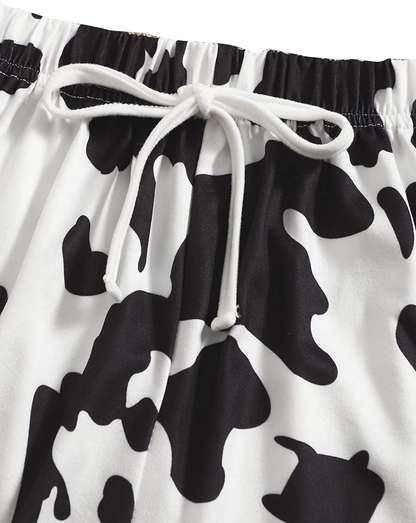 DIDK Women's Cute Cartoon Print Tee and Shorts Pajama Set Apparel & Accessories > Clothing > Sleepwear & Loungewear > Pajamas DIDK   