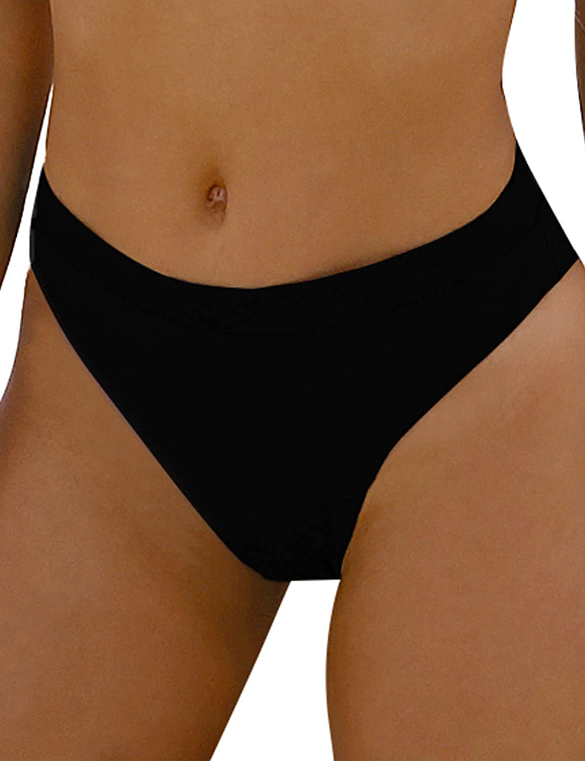 Blooming Jelly Women's High Waisted Swimsuit Crop Top Cut Out Two Piece Cheeky High Rise Bathing Suit Bikini Apparel & Accessories > Clothing > Swimwear Blooming Jelly Black Bikini Bottoms- Just Sale Bottoms, No Top Small 