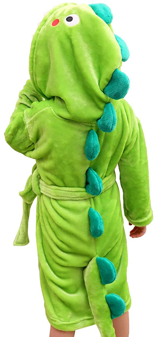 Kids Boys Animal Plush Bathrobe Dinosaur Elephant Monster Hooded Fleece Sleep Robe 3-8 Years Apparel & Accessories > Clothing > Sleepwear & Loungewear > Robes Kylie Max   