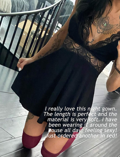 Avidlove Womens Lace Lingerie Babydoll Sleepwear Halter Chemise Nightie Full Slip Dress S-XXL Apparel & Accessories > Clothing > Underwear & Socks > Lingerie Kylie Max   