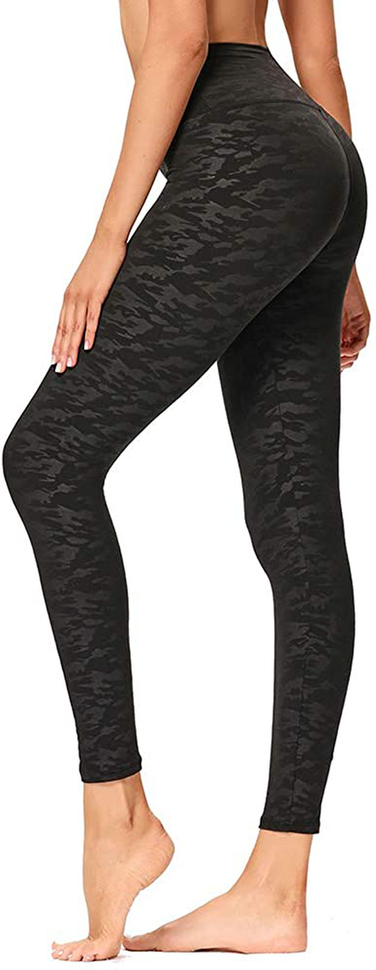 Gayhay High Waisted Leggings for Women - Soft Opaque Slim Tummy Control Printed Pants for Running Cycling Yoga Apparel & Accessories > Clothing > Activewear GAYHAY Black Camouflage Large-X-Large 