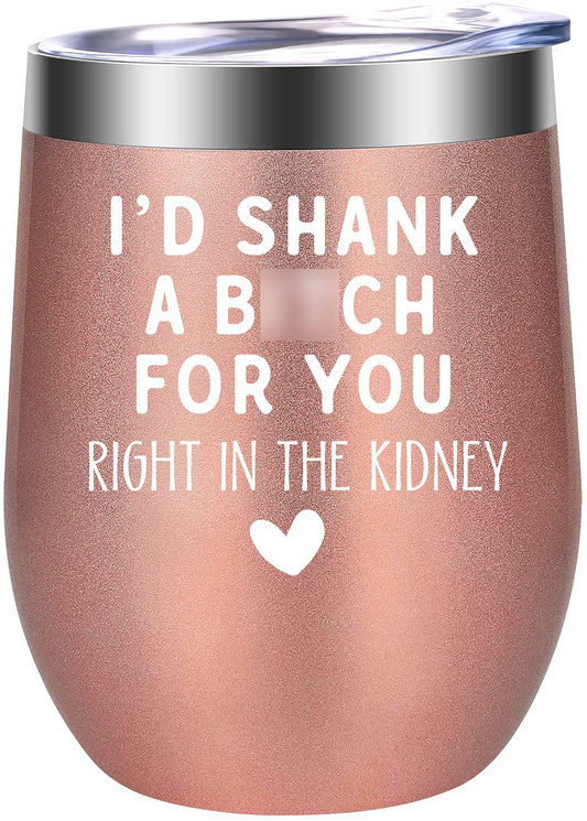 Best Friend, Friendship Gifts for Women - Sister Gifts from Sister, Best Friend Birthday Gifts for Women, Friends Female - Funny Christmas Gifts for Women, Her, Mom, Friends, BFF - LEADO Wine Tumbler Arts & Entertainment > Party & Celebration > Gift Giving LEADO .Rose Gold  