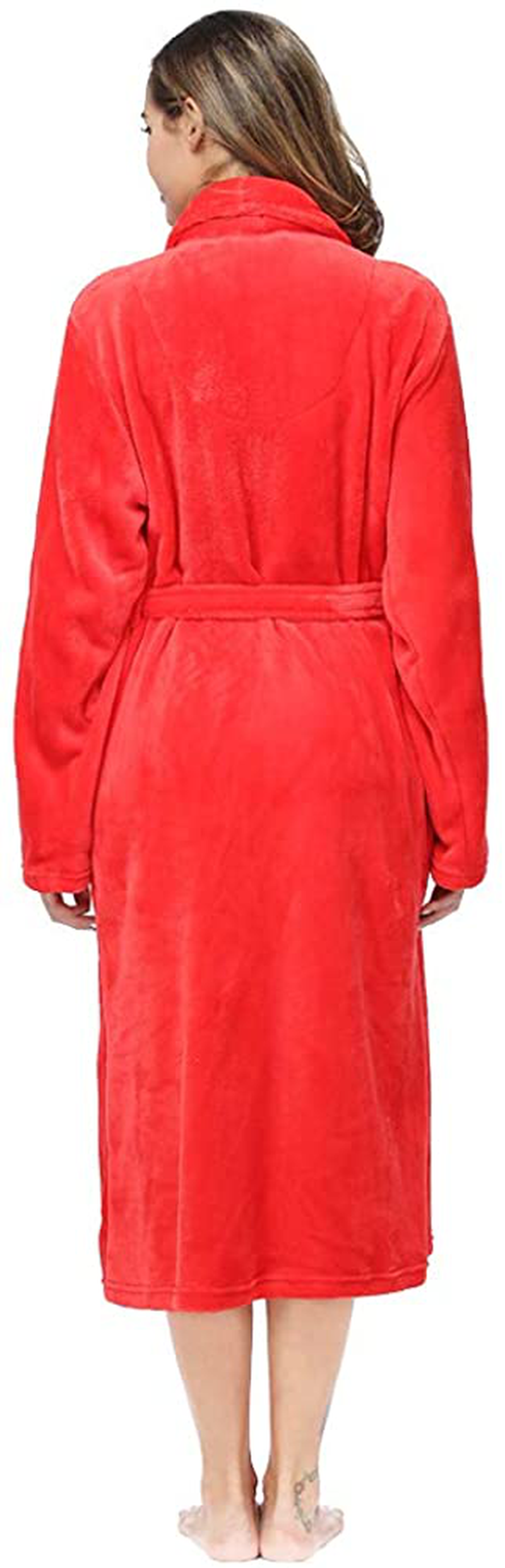 RONGTAI Womens Bathrobe Ladies Fleece Plush Warm Long Robes Apparel & Accessories > Clothing > Sleepwear & Loungewear > Robes Kylie Max   