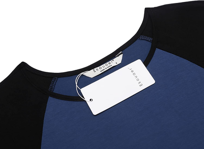 Ekouaer Short Sleeve Nightgown Raglan Sleepshirt Color Block Nightshirt Lounge Dress Casual Sleepwear for Women Apparel & Accessories > Clothing > Sleepwear & Loungewear > Nightgowns Kylie Max   