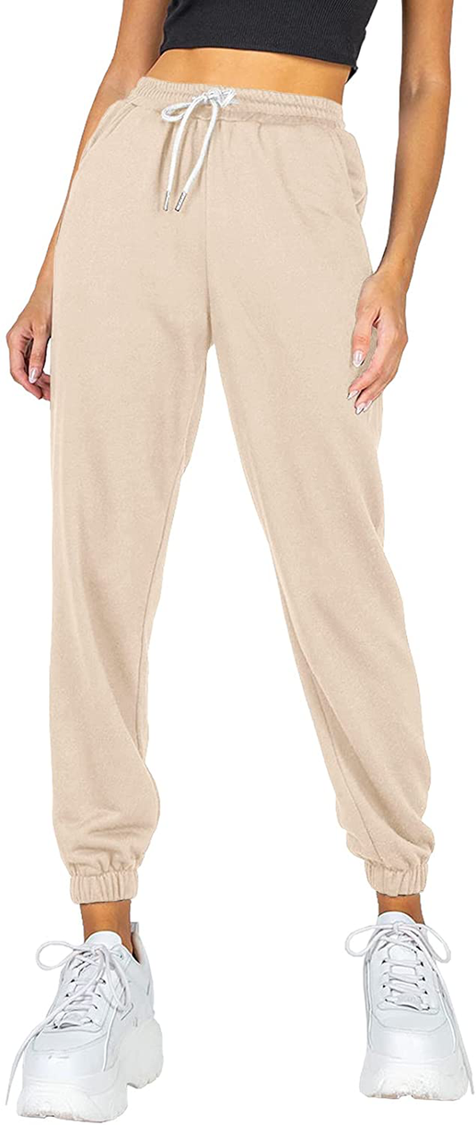 AUTOMET Women'S Cinch Bottom Sweatpants High Waisted Athletic Joggers Lounge Pants with Pockets Apparel & Accessories > Clothing > Activewear Kylie Max   