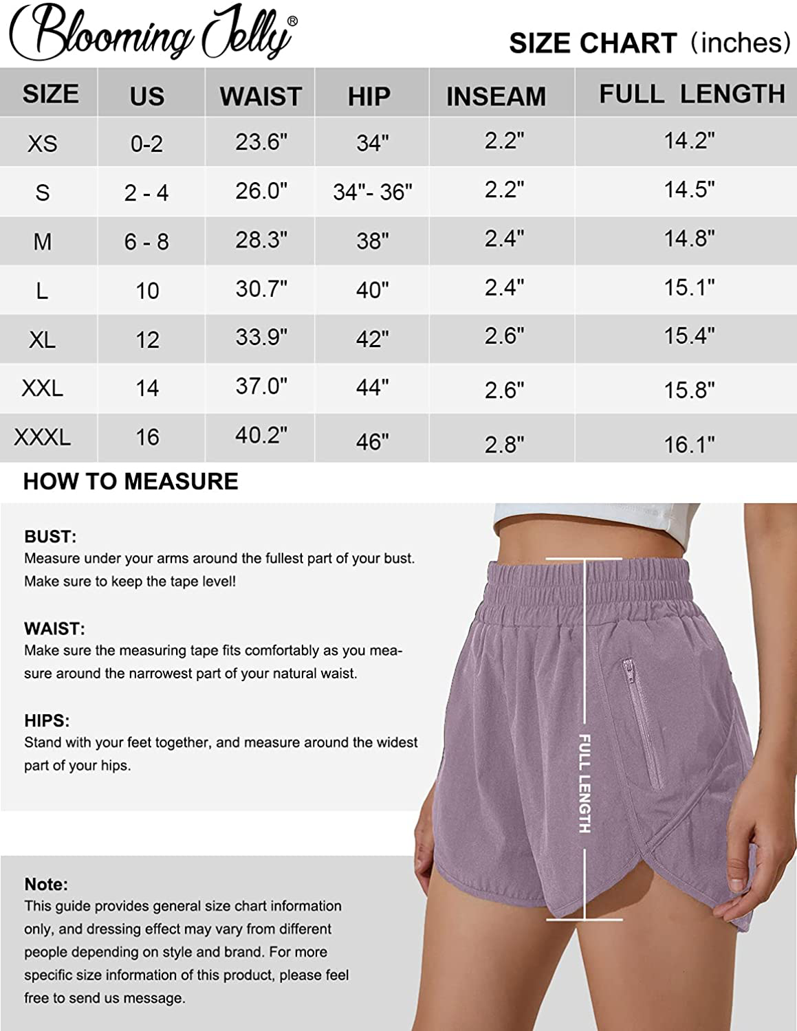 Blooming Jelly Womens High Waisted Running Shorts Athletic Workout Shorts Quick Dry Pants with Zipper Pocket Apparel & Accessories > Clothing > Shorts Kylie Max   