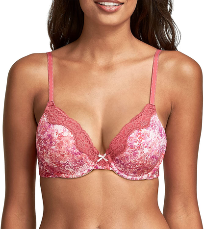 Maidenform Women'S Comfy Soft Full Coverage Underwire Bra 09404 Apparel & Accessories > Clothing > Underwear & Socks > Lingerie Maidenform Water Lilly Print - Majority Pink 36C 