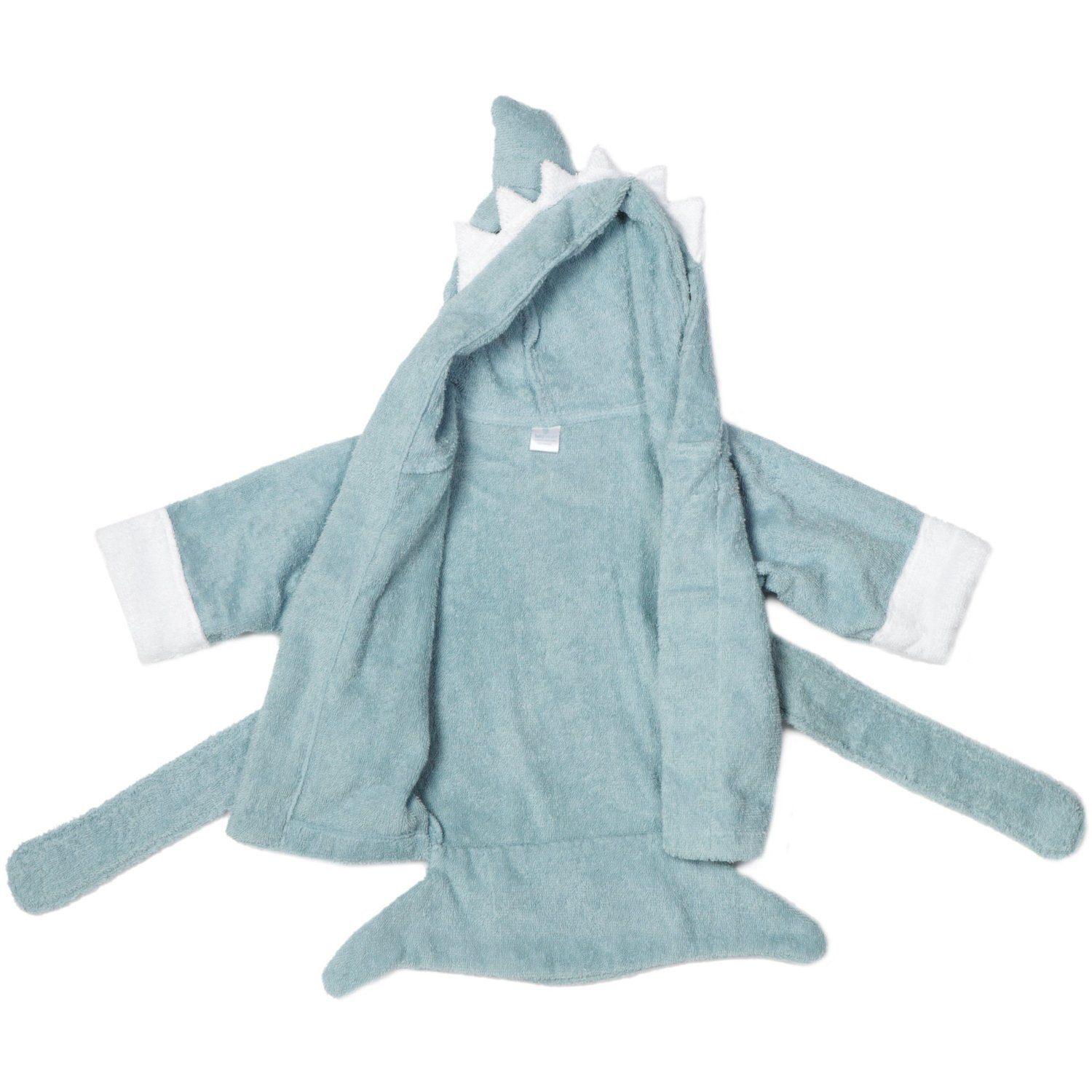 Baby Aspen "Let the Fin Begin" Blue Terry Shark Robe, Blue, 0-9 Months Apparel & Accessories > Clothing > Sleepwear & Loungewear > Robes Kylie Max   