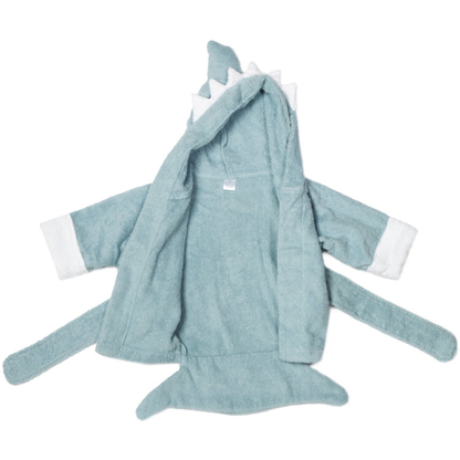 Baby Aspen "Let the Fin Begin" Blue Terry Shark Robe, Blue, 0-9 Months Apparel & Accessories > Clothing > Sleepwear & Loungewear > Robes Kylie Max   