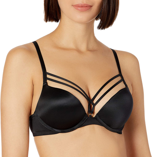 Smart & Sexy Women's Maximum Cleavage Underwire Push up Bra Apparel & Accessories > Clothing > Underwear & Socks > Bras Smart & Sexy Black Hue (Satin) 38C 