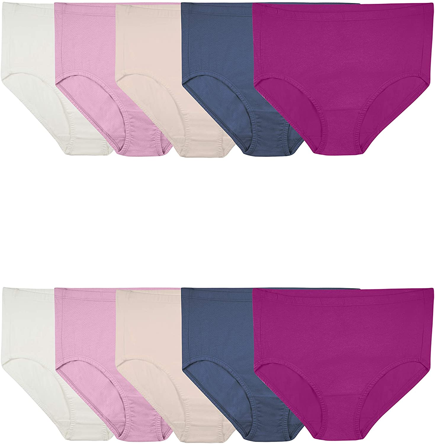 Fruit of the Loom Women'S Breathable Underwear (Regular & plus Size) Apparel & Accessories > Clothing > Underwear & Socks > Underwear Fruit of the Loom Plus Size Brief - Cotton Mesh - 10 Pack Assorted Colors Plus Size 10