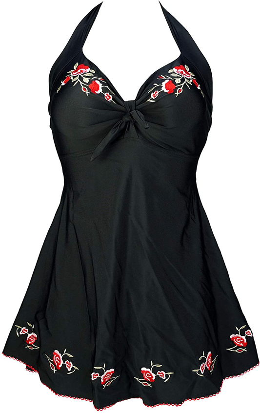 COCOSHIP Vintage Sailor Pin up Swimsuit Retro One Piece Skirtini Cover up Swimdress(Fba) Apparel & Accessories > Clothing > Swimwear Kylie Max   