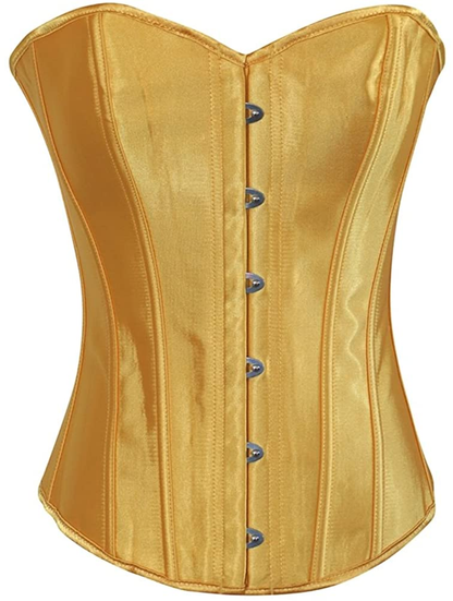 Chicastic Black Satin Sexy Strong Boned Corset Lace up Overbust Waist Cincher Bustier Bodyshaper Top - Also White & Red Apparel & Accessories > Clothing > Underwear & Socks > Lingerie Chicastic   