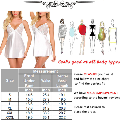 Avidlove Women Lingerie V Neck Nightwear Satin Sleepwear Lace Chemise Mini Teddy Apparel & Accessories > Clothing > Underwear & Socks > Lingerie Kylie Max   