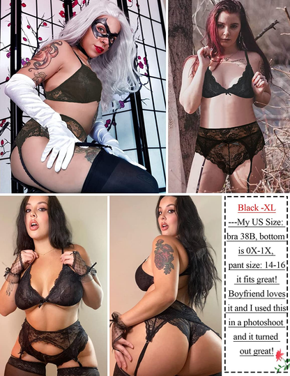 Avidlove Women Lace Lingerie Set with Garter Belts Strap Babydoll Bralette Bra and Panty Set Apparel & Accessories > Clothing > Underwear & Socks > Lingerie Avidlove   