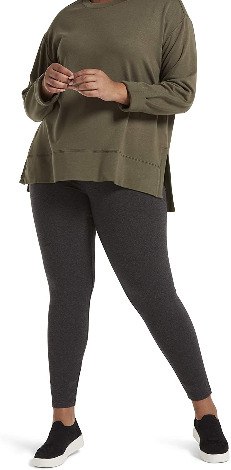 No Nonsense Women'S Cotton Legging Apparel & Accessories > Clothing > Underwear & Socks > Shapewear No Nonsense Charcoal Heather 1X 
