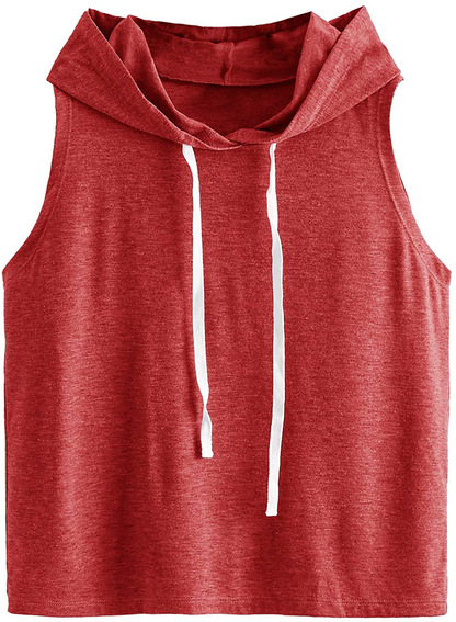 Sweatyrocks Women'S Summer Sleeveless Hooded Tank Top T-Shirt for Athletic Exercise Relaxed Breathable Apparel & Accessories > Clothing > Activewear Kylie Max   