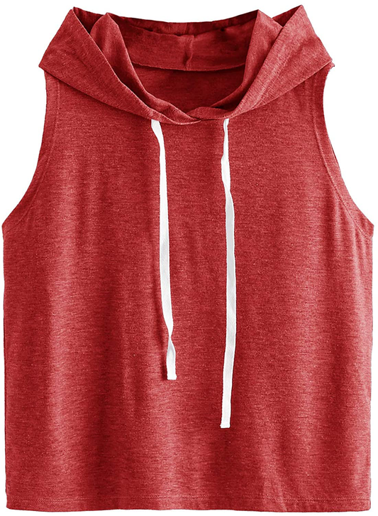 Sweatyrocks Women'S Summer Sleeveless Hooded Tank Top T-Shirt for Athletic Exercise Relaxed Breathable Apparel & Accessories > Clothing > Activewear Kylie Max   