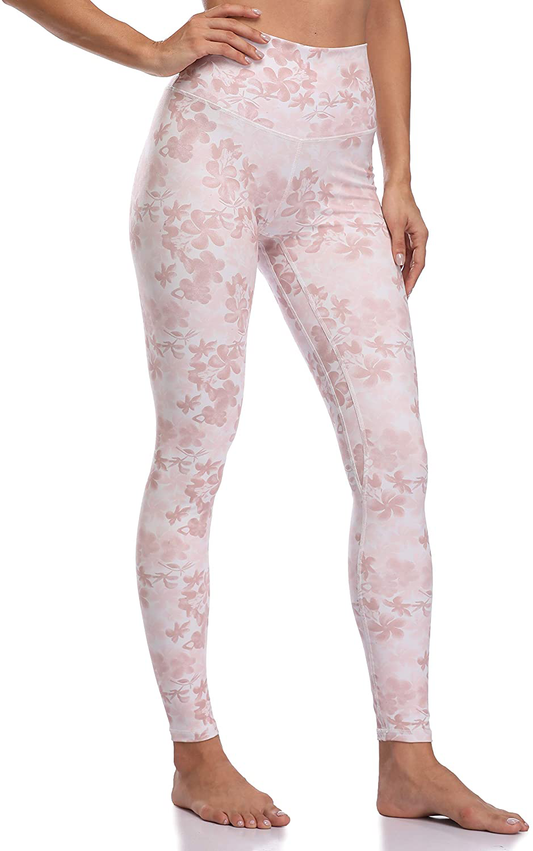 Colorfulkoala Women's High Waisted Pattern Leggings Full-length Yoga Pants Apparel & Accessories > Clothing > Activewear Colorfulkoala Delicate Pink Flowers X-Small 