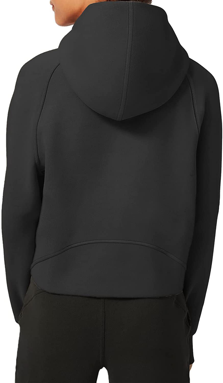 LASLULU Womens Hoodies Fleece Lined Collar Pullover 1/2 Zipper Sweatshirts Long Sleeve Crop Tops Sweater Thumb Hole Apparel & Accessories > Clothing > Activewear Kylie Max   