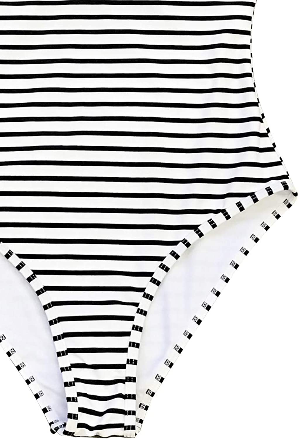 CUPSHE Women'S One Piece Swimsuit Striped Scoop Neck Cross Back Beach Swimwear Bathing Suits Apparel & Accessories > Clothing > Swimwear Kylie Max   