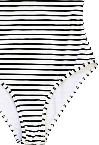 CUPSHE Women'S One Piece Swimsuit Striped Scoop Neck Cross Back Beach Swimwear Bathing Suits Apparel & Accessories > Clothing > Swimwear Kylie Max   