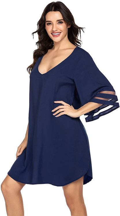 Ekouaer Women'S Swim Cover Ups for Beach Swimwear, Summer Casual Loose Sun Dress Apparel & Accessories > Clothing > Swimwear Kylie Max   