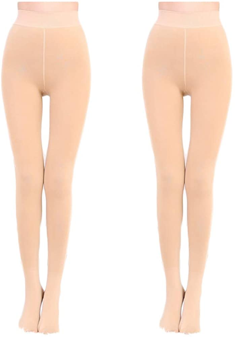 Blostirno Women'S Fleece Lined Tights Thermal Pantyhose Leggings Apparel & Accessories > Clothing > Underwear & Socks > Shapewear Blostirno Skin Footed 2-pack Small-Medium 