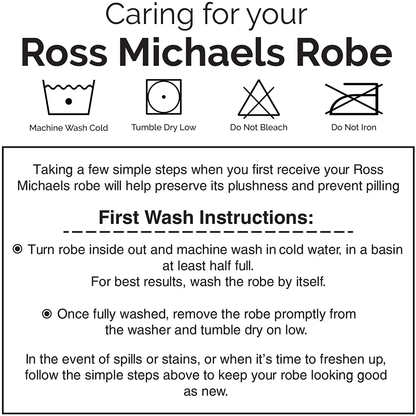 Ross Michaels Mens Robe - Mid Length - Plush Shawl Collar Fleece Bathrobe Apparel & Accessories > Clothing > Sleepwear & Loungewear > Robes Kylie Max   