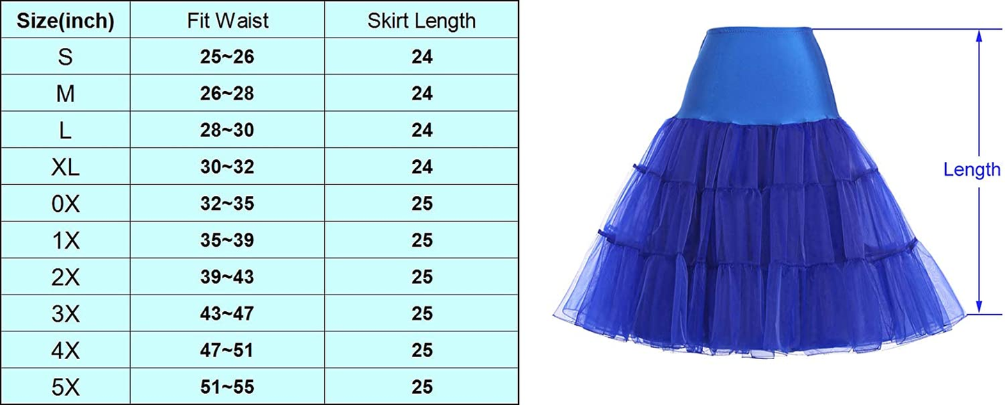 GRACE KARIN Women 50S Petticoat Skirts Tutu Crinoline Underskirt CL008922 Apparel & Accessories > Clothing > Underwear & Socks > Shapewear GRACE KARIN   