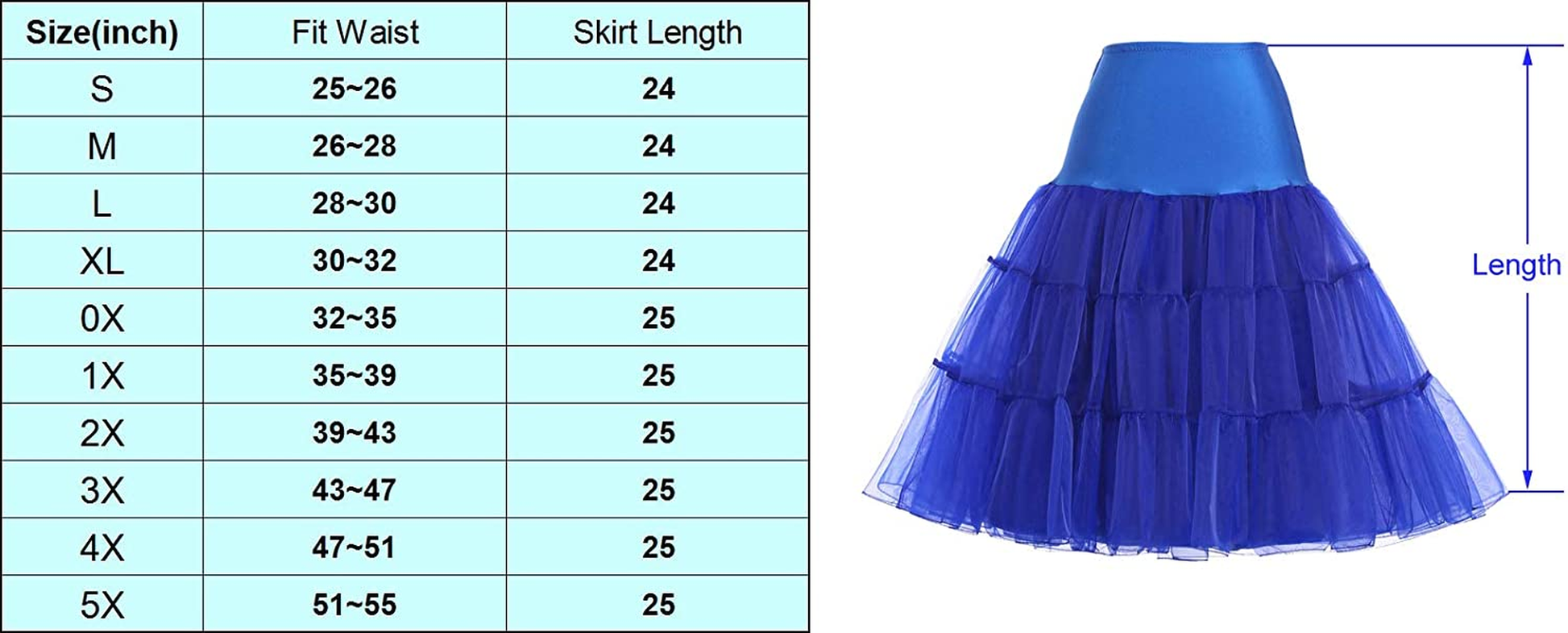 GRACE KARIN Women 50S Petticoat Skirts Tutu Crinoline Underskirt CL008922 Apparel & Accessories > Clothing > Underwear & Socks > Shapewear GRACE KARIN   