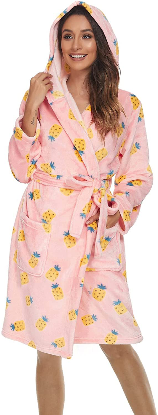 U2SKIIN Plush Robes for Women, Short Womens Fleece Robes Soft Warm Spa Bathrobe Apparel & Accessories > Clothing > Sleepwear & Loungewear > Robes Kylie Max   