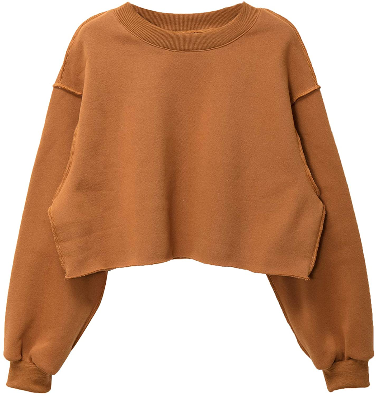 Women Pullover Cropped Hoodies Long Sleeves Sweatshirts Casual Crop Tops for Spring Autumn Winter Apparel & Accessories > Clothing > Activewear Kylie Max   