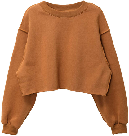 Women Pullover Cropped Hoodies Long Sleeves Sweatshirts Casual Crop Tops for Spring Autumn Winter Apparel & Accessories > Clothing > Activewear Kylie Max   