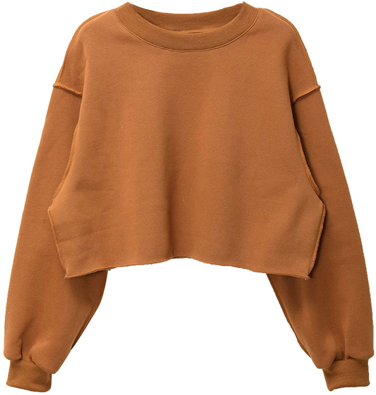 Women Pullover Cropped Hoodies Long Sleeves Sweatshirts Casual Crop Tops for Spring Autumn Winter Apparel & Accessories > Clothing > Activewear Kylie Max   