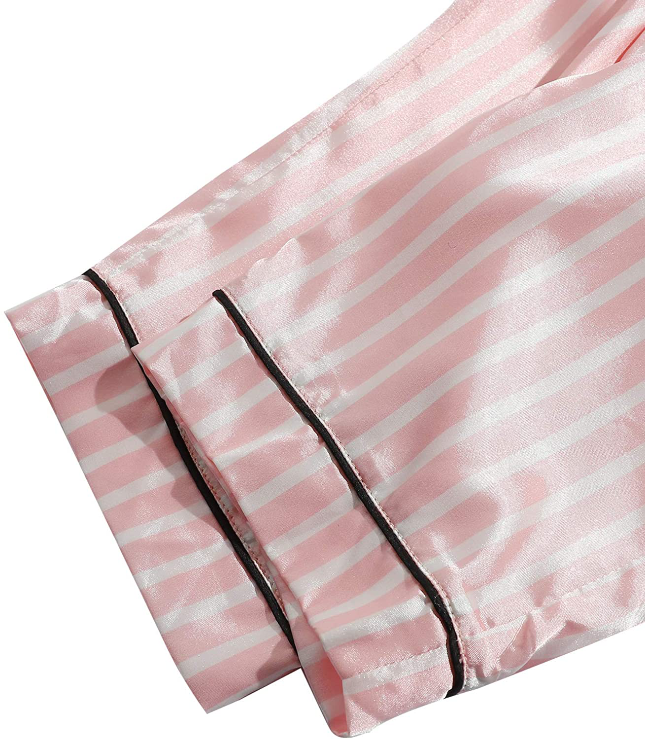 WDIRARA Women'S Silk Satin Pajama Set 4 Pieces Sleepwear Loungewear Pj Sets Apparel & Accessories > Clothing > Sleepwear & Loungewear Kylie Max   