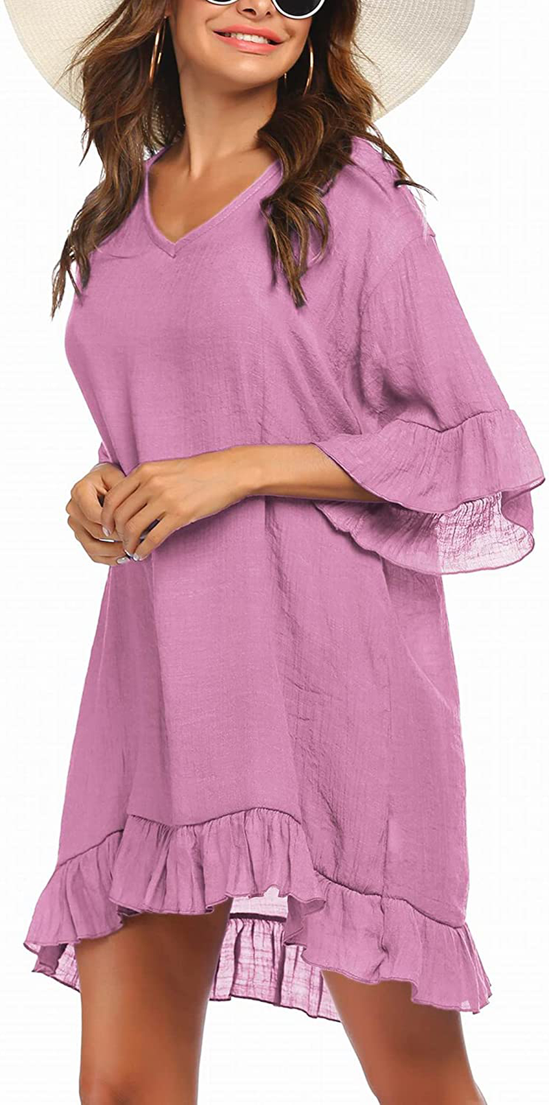 Ekouaer Swimsuit Cover Ups for Women, Bathing Suit Coverups Beach Cover Dresses Resort Wear S-XXL Apparel & Accessories > Clothing > Swimwear Kylie Max   